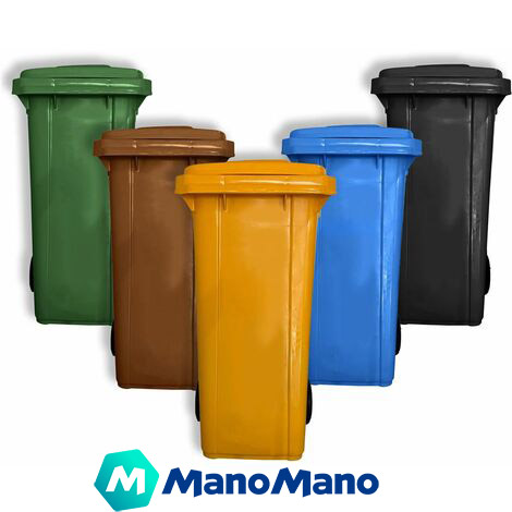 Contenedores de reciclaje de residuos de colores